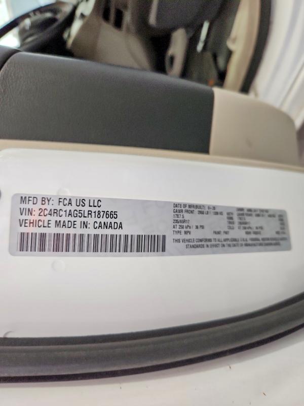 52904696 :رقم المزاد ، 2C4RC1AG5LR187665 vin ، 2020 Chrysler Voyager مزاد بيع