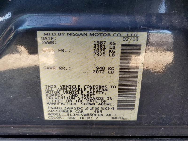 Продажа на аукционе авто 2013 Nissan Altima, vin: 1N4BL3AP5DC228504, номер лота: 55007416