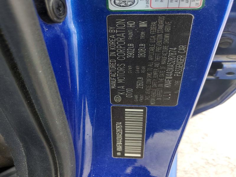 Aukcja sprzedaży 2010 Kia Forte, vin: KNAFW4A3XA5287874, numer aukcji: 54678416