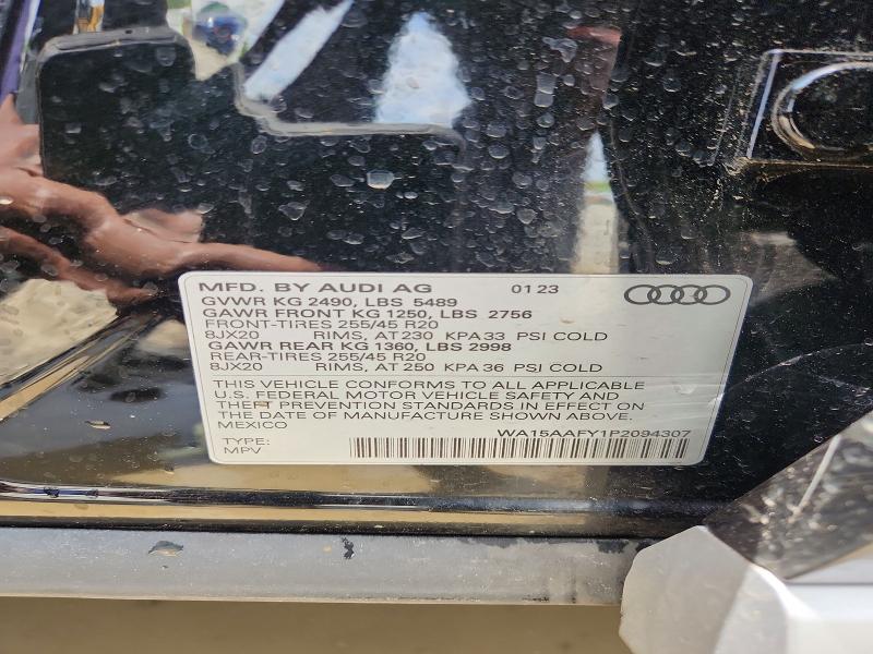 Aukcja sprzedaży 2023 Audi Q5, vin: WA15AAFY1P2094307, numer aukcji: 53121516