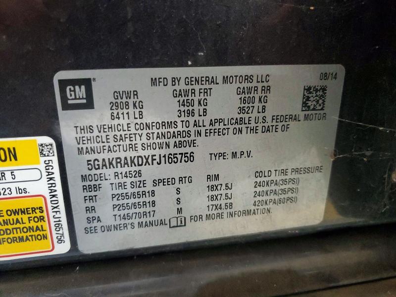 2015 Buick Enclave მანქანა იყიდება აუქციონზე, vin: 5GAKRAKDXFJ165756, აუქციონის ნომერი: 52452376