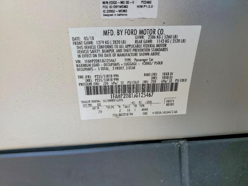 Продажа на аукционе авто 2018 Ford Taurus, vin: 1FAHP2D81JG125467, номер лота: 52707996