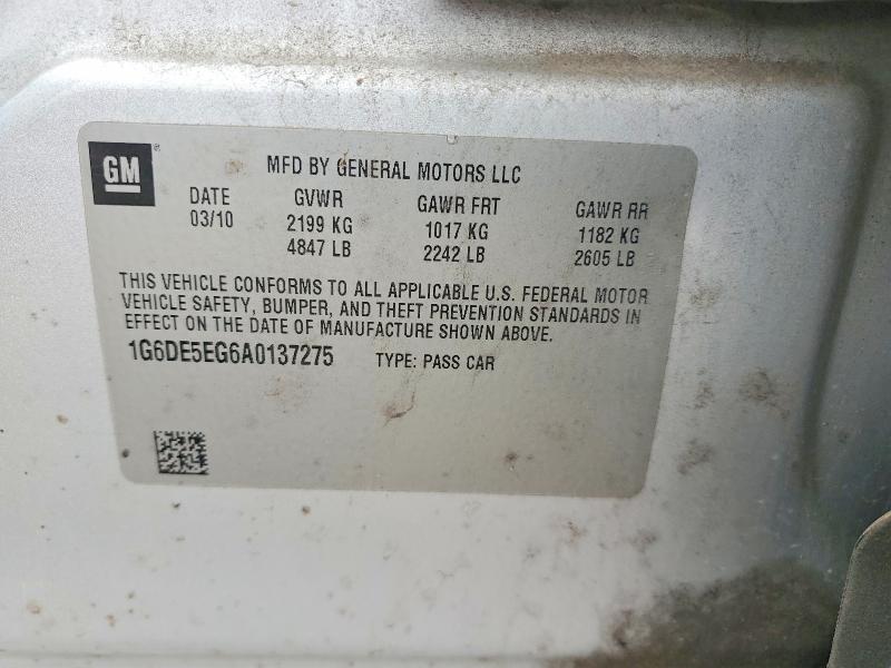 2010 Cadillac Cts მანქანა იყიდება აუქციონზე, vin: 1G6DE5EG6A0137275, აუქციონის ნომერი: 54480146
