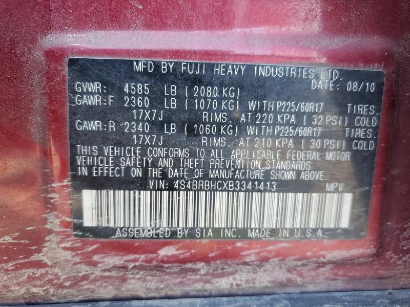Продажа на аукционе авто 2011 Subaru Outback, vin: 4S4BRBHCXB3341413, номер лота: 52960776