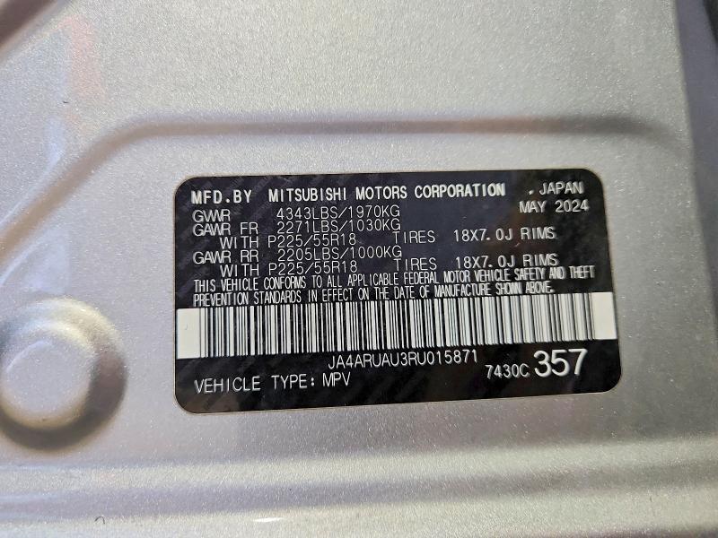 Продаж на аукціоні авто 2024 Mitsubishi Outlander Sport, vin: JA4ARUAU3RU015871, номер лоту: 55544406