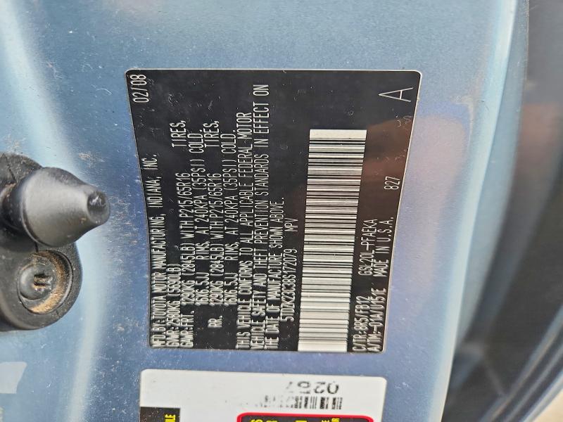 52541476 :رقم المزاد ، 5TDZK23C38S172079 vin ، 2008 Toyota Sienna مزاد بيع