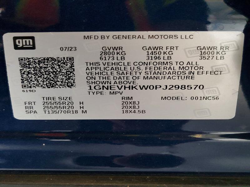 Aukcja sprzedaży 2023 Chevrolet Traverse, vin: 1GNEVHKW0PJ298570, numer aukcji: 52103366