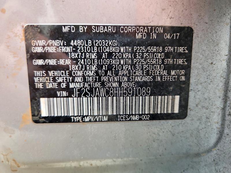 Продажа на аукционе авто 2017 Subaru Forester, vin: JF2SJAWC8HH591089, номер лота: 54094536