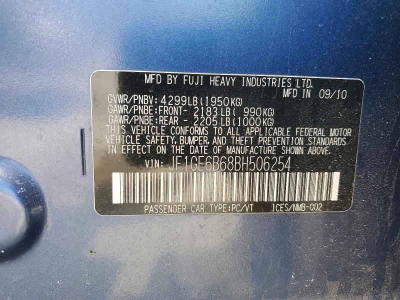 Продаж на аукціоні авто 2011 Subaru Impreza, vin: JF1GE6B68BH506254, номер лоту: 51913806