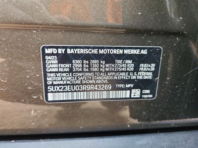 53446266 :رقم المزاد ، 5UX23EU03R9R43269 vin ، 2024 Bmw X5 مزاد بيع
