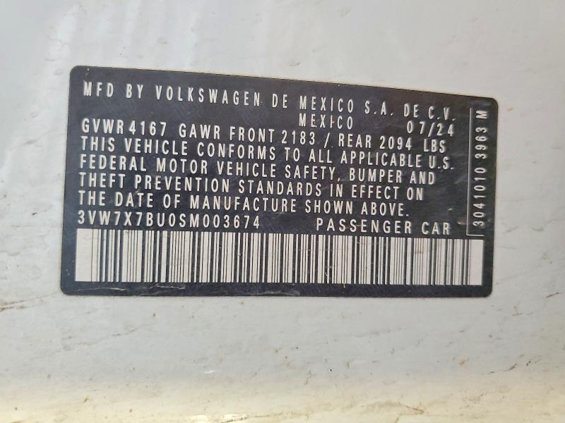 Продажа на аукционе авто 2025 Volkswagen Jetta, vin: 3VW7X7BU0SM003674, номер лота: 53201946
