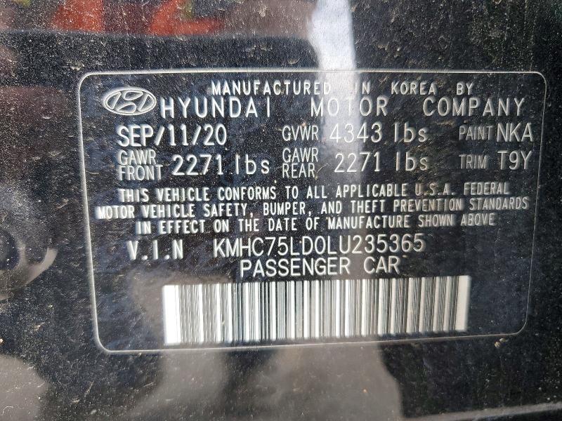 Продаж на аукціоні авто 2020 Hyundai Ioniq, vin: KMHC75LD0LU235365, номер лоту: 55195566