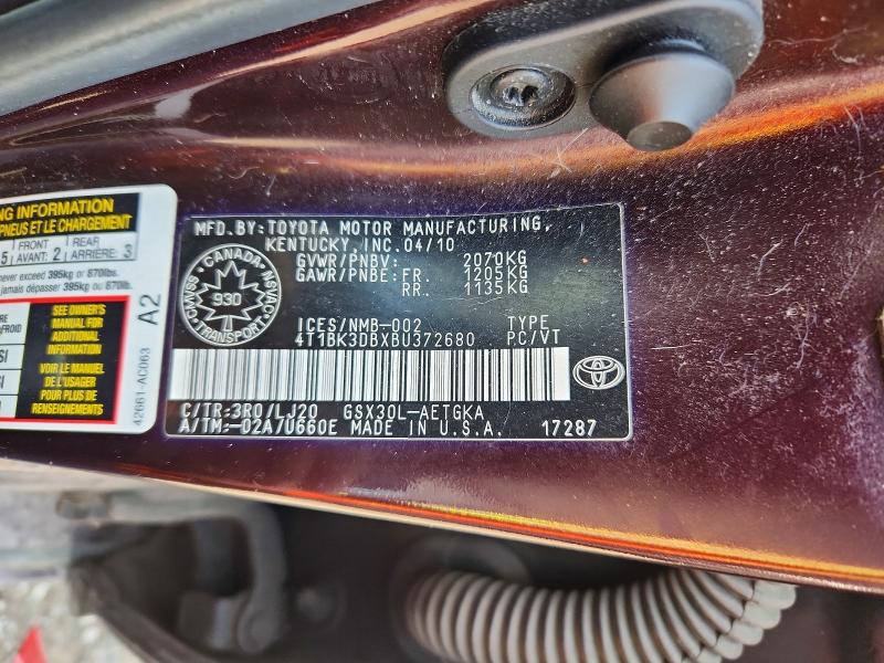 Aukcja sprzedaży 2011 Toyota Avalon, vin: 4T1BK3DBXBU372680, numer aukcji: 53218366