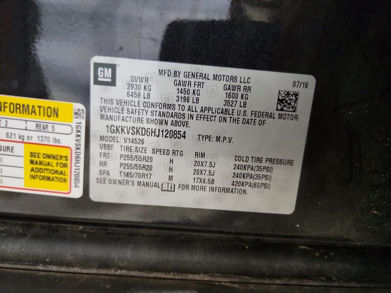 54050206 :رقم المزاد ، 1GKKVSKD6HJ120854 vin ، 2017 Gmc Acadia Limited مزاد بيع