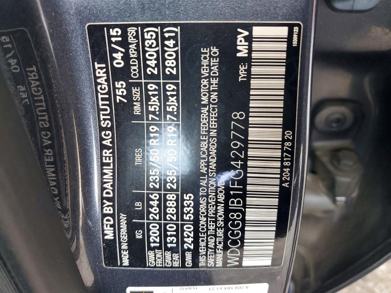 Продаж на аукціоні авто 2015 Mercedes-benz Glk, vin: WDCGG8JB1FG429778, номер лоту: 52866756
