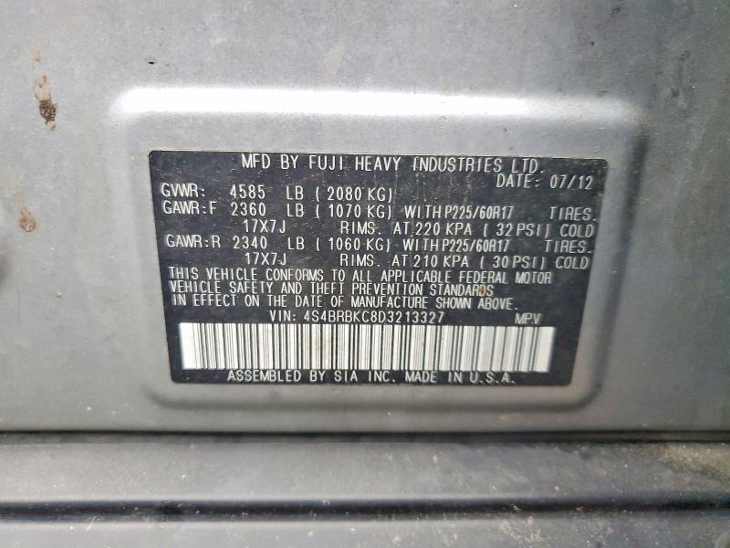 Aukcja sprzedaży 2013 Subaru Outback, vin: 4S4BRBKC8D3213327, numer aukcji: 54270346