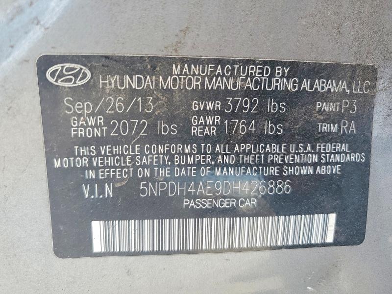 Aukcja sprzedaży 2013 Hyundai Elantra, vin: 5NPDH4AE9DH426886, numer aukcji: 55216346