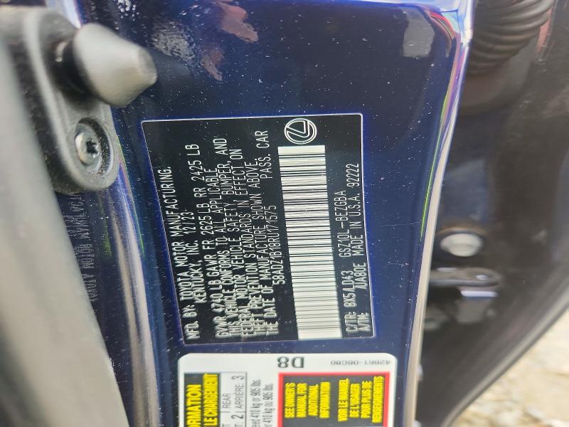 54626416 :رقم المزاد ، 58ADZ1B18RU171575 vin ، 2024 Lexus Es 350 مزاد بيع