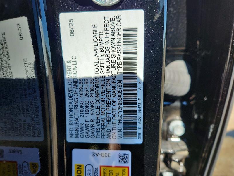 Продажа на аукционе авто 2025 Honda Accord, vin: 1HGCY2F85SA057694, номер лота: 53250686