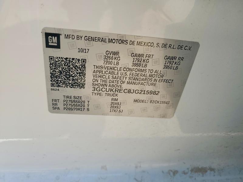 53411226 :رقم المزاد ، 3GCUKREC8JG215982 vin ، 2018 Chevrolet Silverado مزاد بيع