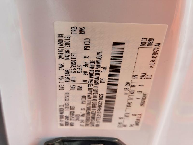 Aukcja sprzedaży 2017 Ford F150, vin: 1FTEX1EP6HKC11622, numer aukcji: 54515176
