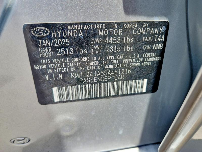 Aukcja sprzedaży 2025 Hyundai Sonata, vin: KMHL24JA5SA481216, numer aukcji: 54167956