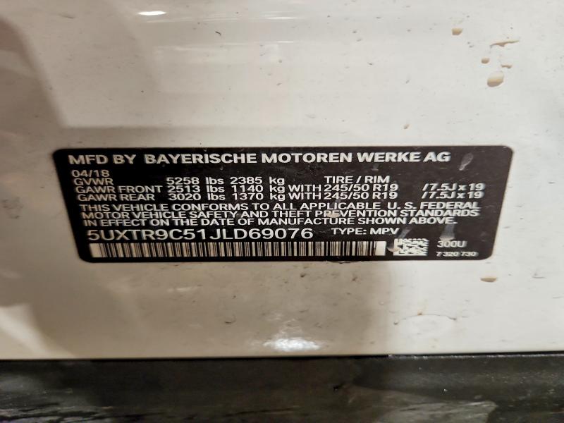 2018 Bmw X3 მანქანა იყიდება აუქციონზე, vin: 5UXTR9C51JLD69076, აუქციონის ნომერი: 55001786