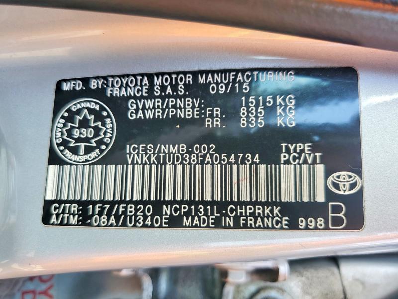 Продажа на аукционе авто 2015 Toyota Yaris, vin: VNKKTUD38FA054734, номер лота: 54862636