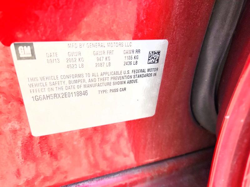 2014 Cadillac Ats მანქანა იყიდება აუქციონზე, vin: 1G6AH5RX2E0118846, აუქციონის ნომერი: 54263896
