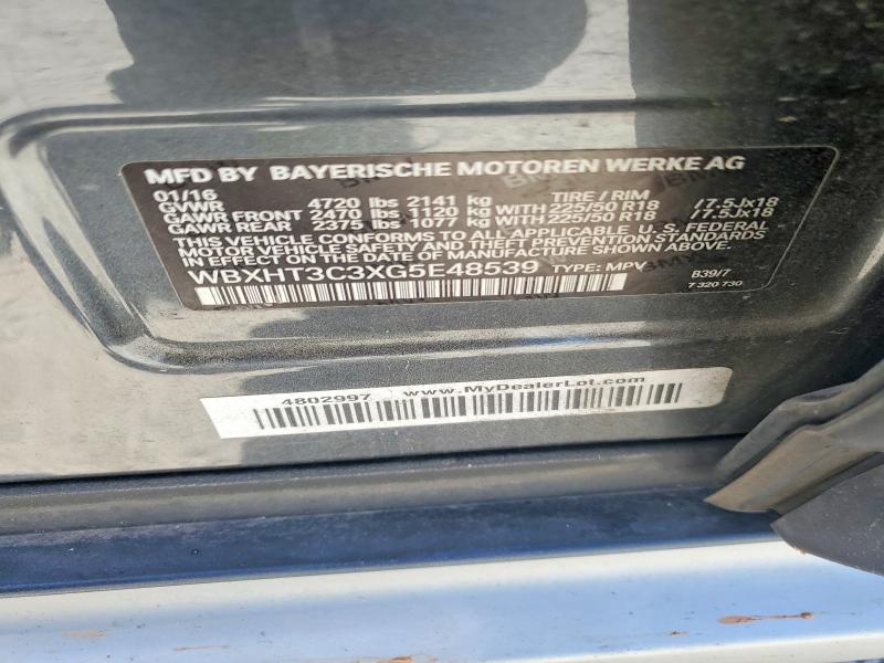 53996706 :رقم المزاد ، WBXHT3C3XG5E48539 vin ، 2016 Bmw X1 مزاد بيع