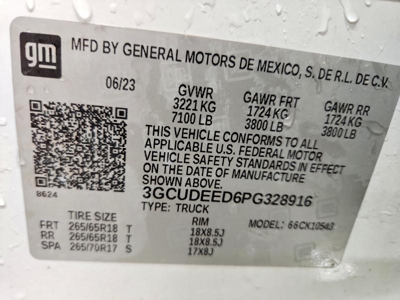 53000456 :رقم المزاد ، 3GCUDEED6PG328916 vin ، 2023 Chevrolet Silverado مزاد بيع