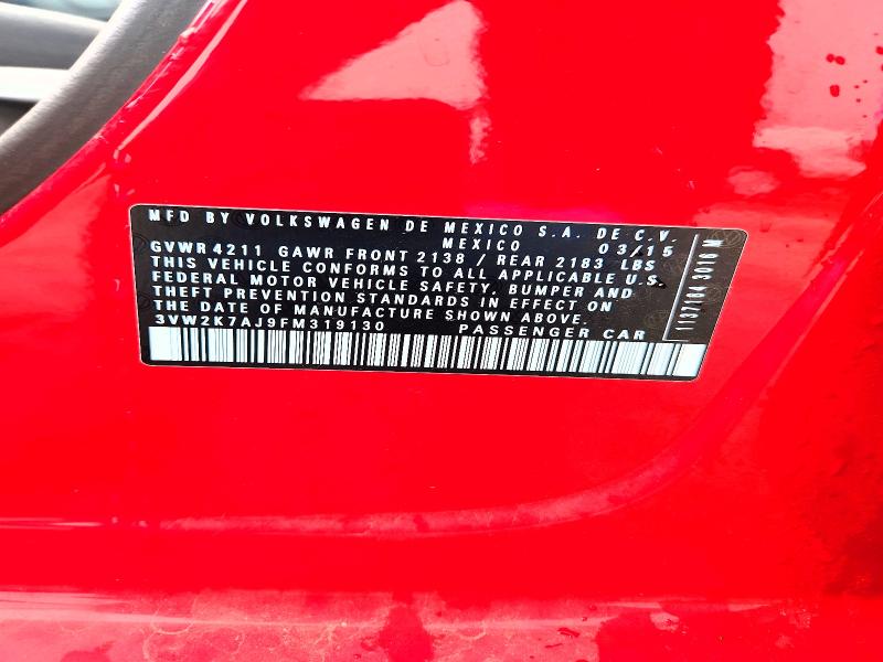 Продаж на аукціоні авто 2015 Volkswagen Jetta, vin: 3VW2K7AJ9FM319130, номер лоту: 53129696