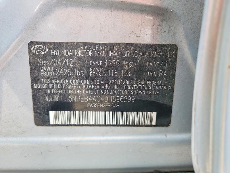 Продажа на аукционе авто 2013 Hyundai Sonata, vin: 5NPEB4AC4DH596299, номер лота: 53528756