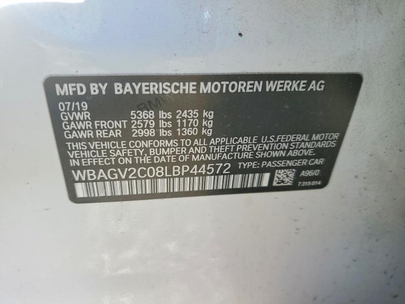 Продаж на аукціоні авто 2020 Bmw 840i, vin: WBAGV2C08LBP44572, номер лоту: 52185706