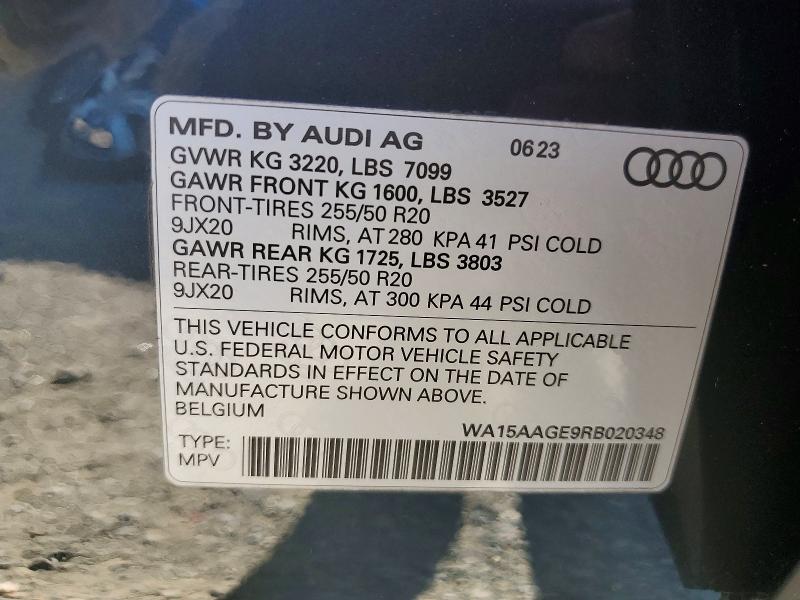 Продажа на аукционе авто 2024 Audi Q8 E-tron, vin: WA15AAGE9RB020348, номер лота: 52774996