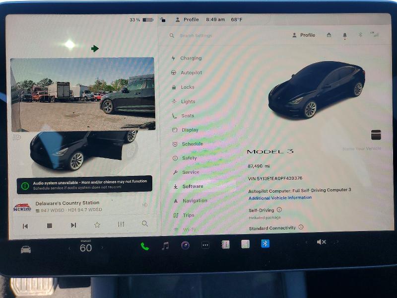 Aukcja sprzedaży 2023 Tesla Model 3, vin: 5YJ3E1EA0PF439376, numer aukcji: 52022776