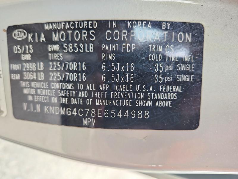 Продаж на аукціоні авто 2014 Kia Sedona, vin: KNDMG4C78E6544988, номер лоту: 52590476