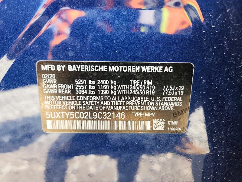 Продаж на аукціоні авто 2020 Bmw X3, vin: 5UXTY5C02L9C32146, номер лоту: 54797636