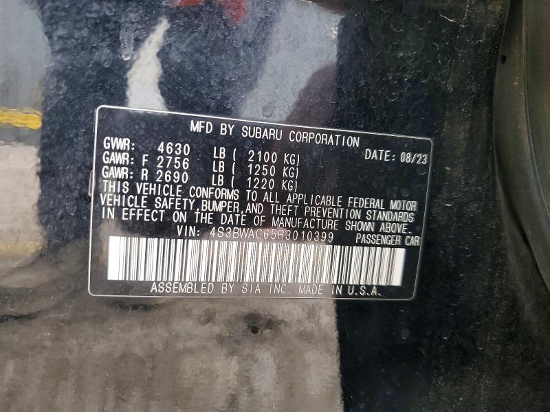 Aukcja sprzedaży 2024 Subaru Legacy, vin: 4S3BWAC65R3010399, numer aukcji: 52897886