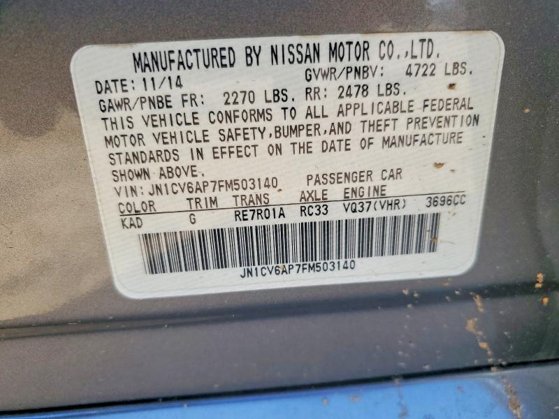 Продаж на аукціоні авто 2015 Infiniti Q40, vin: JN1CV6AP7FM503140, номер лоту: 52958886