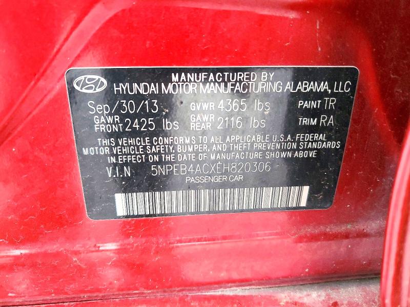 2014 Hyundai Sonata მანქანა იყიდება აუქციონზე, vin: 5NPEB4ACXEH820306, აუქციონის ნომერი: 53569596
