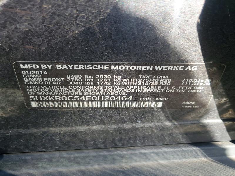 53051106 :رقم المزاد ، 5UXKR0C54E0H20464 vin ، 2014 Bmw X5 مزاد بيع