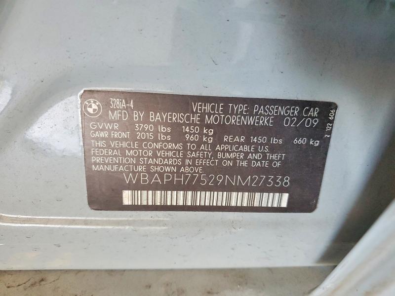Продаж на аукціоні авто 2009 Bmw 328, vin: WBAPH77529NM27338, номер лоту: 52510436