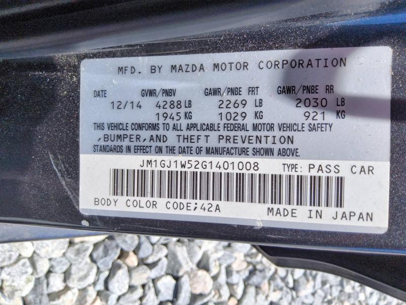 Продажа на аукционе авто 2016 Mazda 6, vin: JM1GJ1W52G1401008, номер лота: 53452586