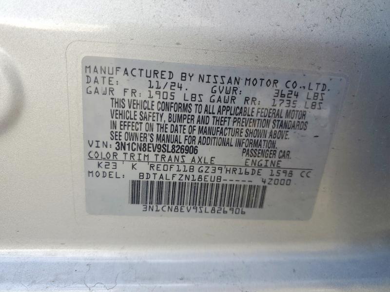 54431926 :رقم المزاد ، 3N1CN8EV9SL826906 vin ، 2025 Nissan Versa مزاد بيع