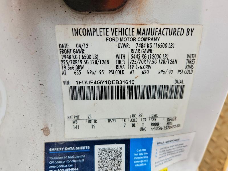 53132306 :رقم المزاد ، 1FDUF4GY1DEB31610 vin ، 2013 Ford F450 مزاد بيع