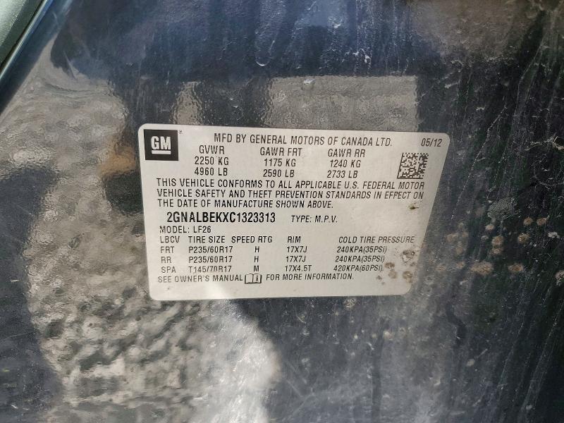 Продажа на аукционе авто 2012 Chevrolet Equinox, vin: 2GNALBEKXC1323313, номер лота: 55202286
