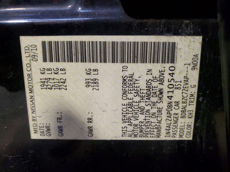 Aukcja sprzedaży 2011 Nissan Altima, vin: 1N4AL2AP0BN410540, numer aukcji: 51800496