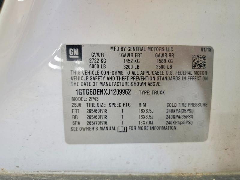 Aukcja sprzedaży 2018 Gmc Canyon, vin: 1GTG6DENXJ1209962, numer aukcji: 55500456