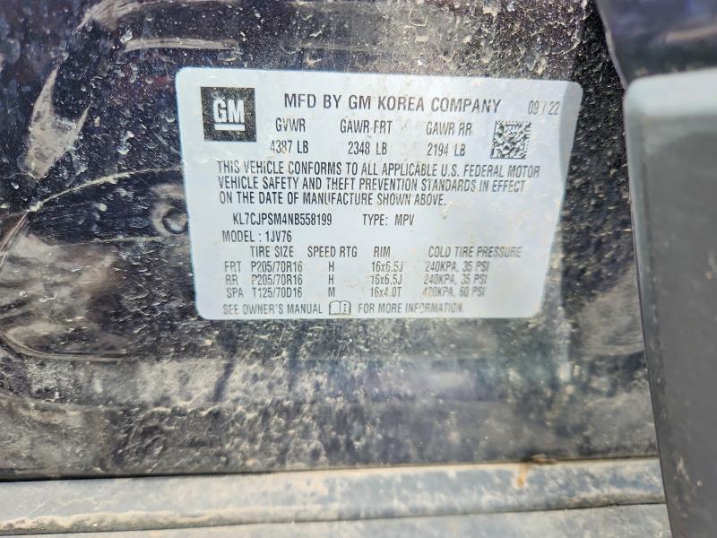 Продаж на аукціоні авто 2022 Chevrolet Trax, vin: KL7CJPSM4NB558199, номер лоту: 52670396